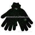 Merino wool black sports gloves